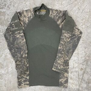 Massif Shirt Men Small Digital Camo Army Combat Long Sleeves‎ Military Tactical